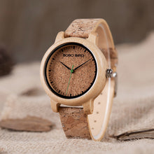 Load image into Gallery viewer, BOBO BIRD Lovers Watches Wooden Timepieces Handmade Cork Strap
